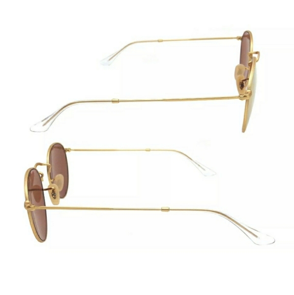 Ray Ban Round Metal Pink Mirror Lenses Gold Frame RB3447 Women - Men New - Picture 5 of 15